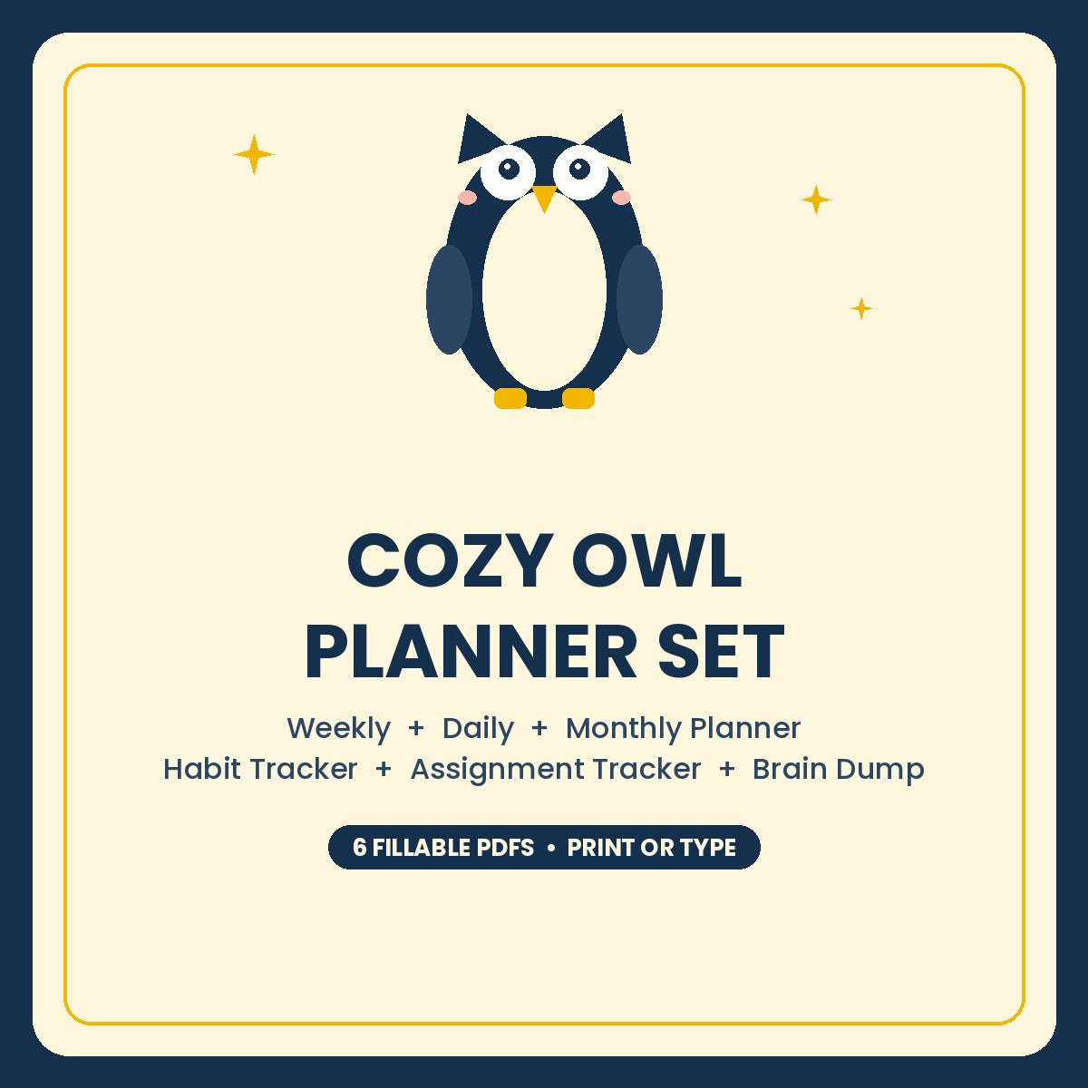 Cozy Owl Planner Set