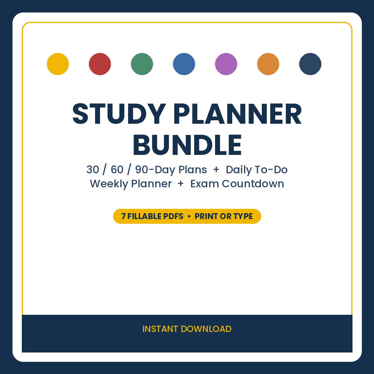 Study Planner Bundle (Colorful)